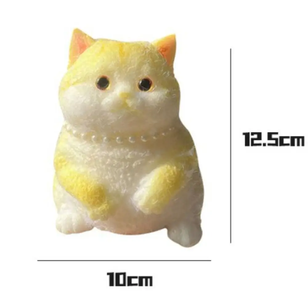 Jouet à presser pour gros chat à rebond lent mignon, jouet de dessin animé coloré, simulation de chat, animal doux, jouet Fidget pour le bureau