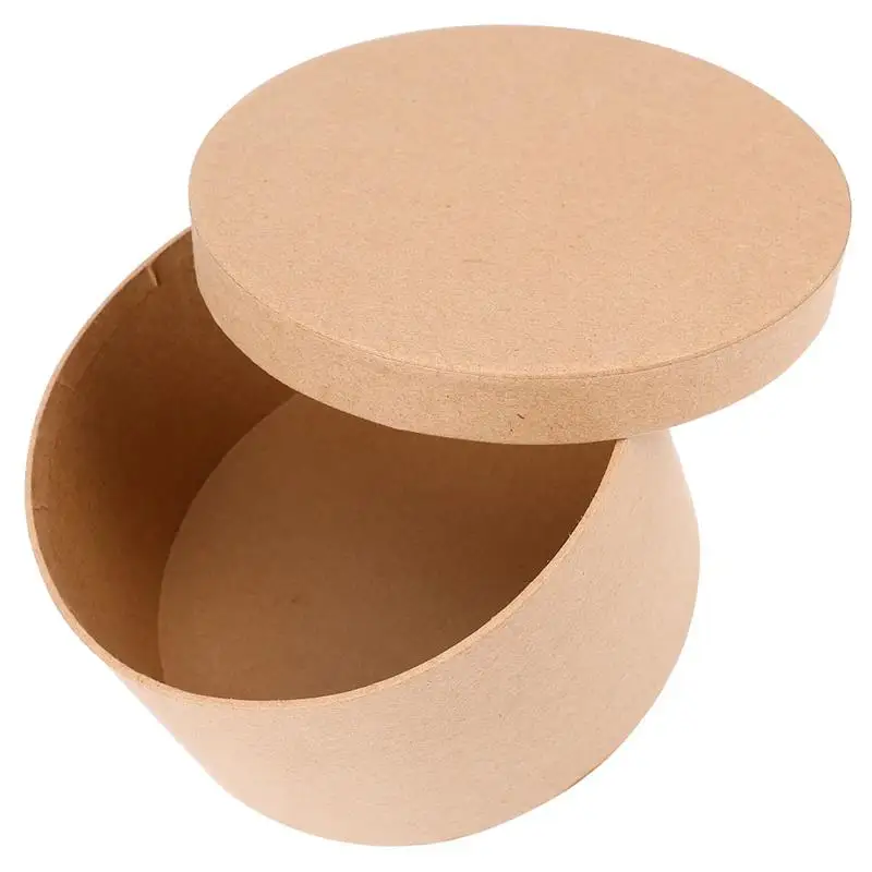 1pc Kraft Paper Gift Packing Box Round Storage Box Candy Gift Wrapping Box Baking Storage Box Sweet Cookies Packing Box