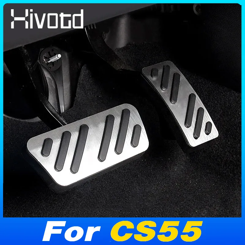 Hivotd Accelerator Pedal Cover Non-Slip Fuel Brake Plate Pad Footrest Accessories Auto Protection Refit Parts For Changan CS55