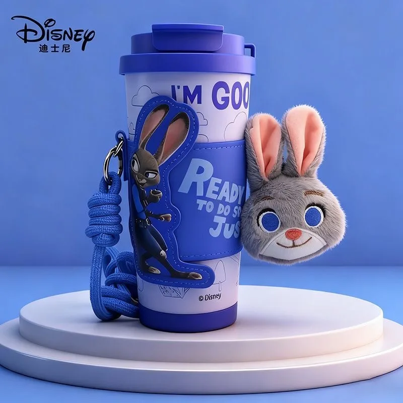 كارتون زوتوبيا جودي نيك سعة كبيرة من القش للشرب المباشر كوب مزدوج كوب آيس كينغ معزول مطبوع بحزام جلدي هدية عيد