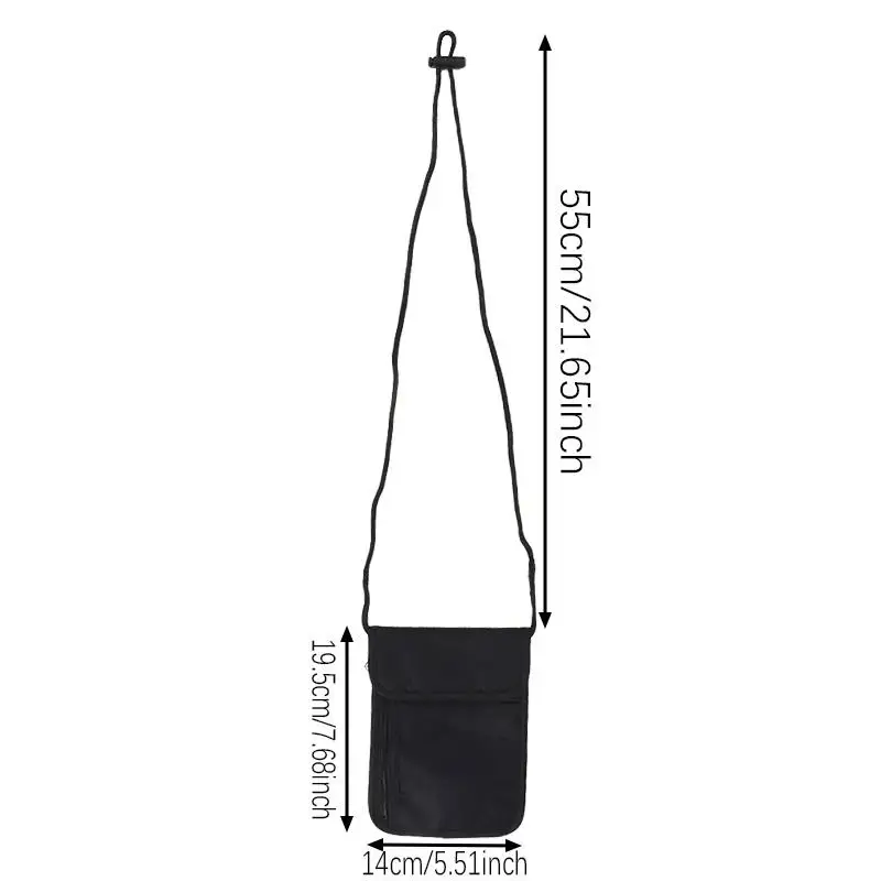 

RFID Nylon Travel Document Bag Anti-theft Passport Neck Wallet Money Pouch Solid Color Simple New Storage Card Holder For Travel