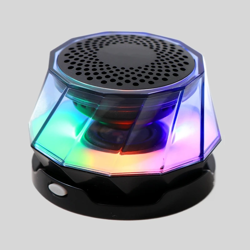 마그네틱 블루투스 스피커 흡입 타입 휴대폰 브래킷, 컬러 LED 라이트, 휴대용 무선 스피커, RGB 미니 서브 우퍼