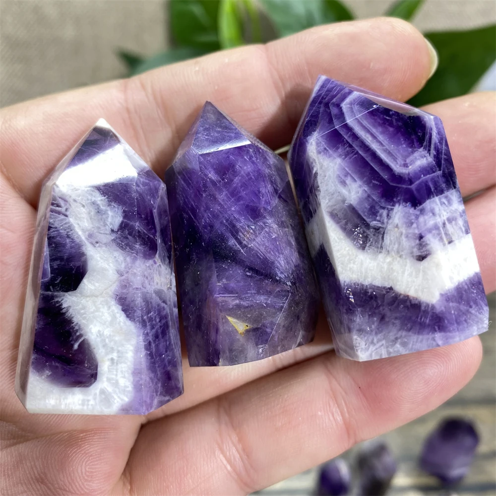 

Dream Amethyst Natural Stone And Crystal Tower Quartz Wand Point Heaing Feng Shui Wicca Reiki Ornaments For Home Decoration Room