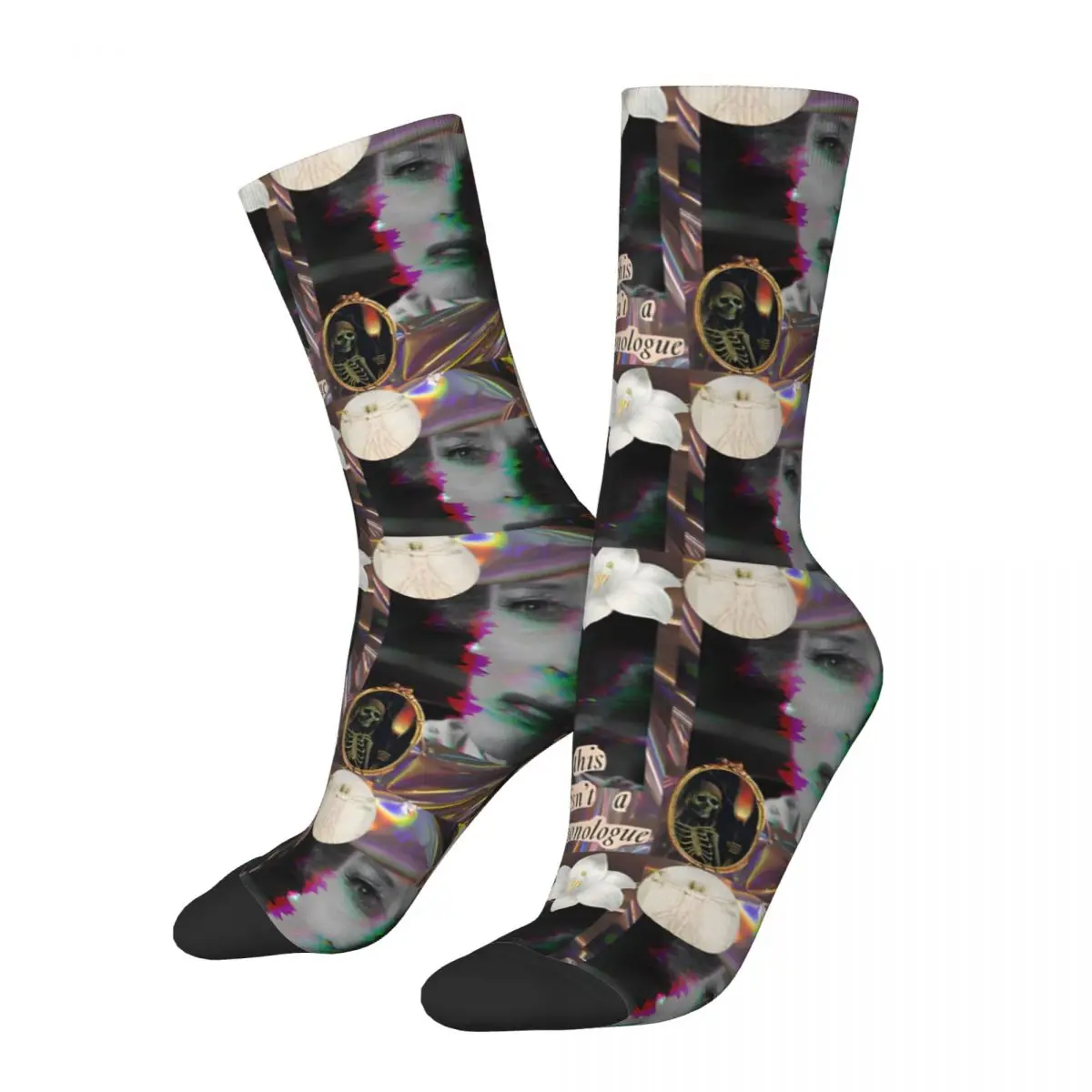 Hip Hop Vintage Socks Crazy Men's compression Socks Unisex Katharine Hepburn Harajuku Pattern Printed Funny Novelty Crew