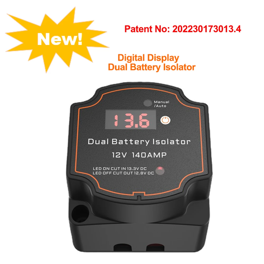 New Design Digital  Display Dual Battery Isolator 12V 140A Voltage Sensitive Intelligent Split Charge Relay VSR For Camper Car