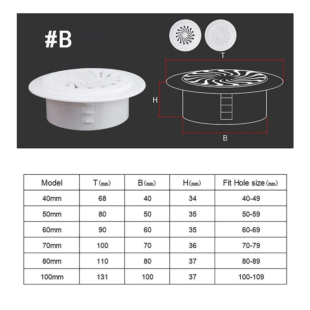40/50/60/70/80/100mm Air Conditioning Hole Cover Dust Plug Round Wall Decor Cap Air Ventilation Grille System Pipe Sealing Cover