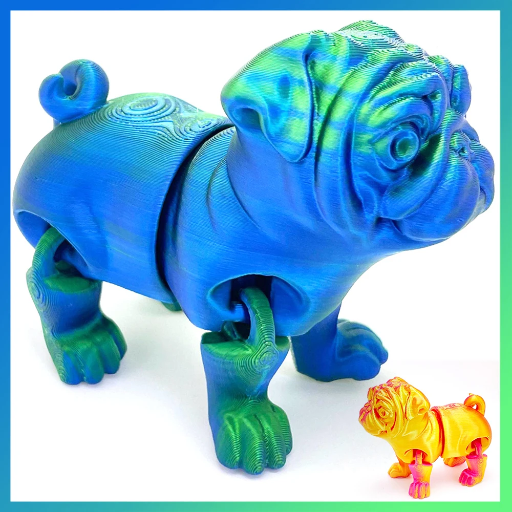 3d Geprint Speelgoed Honden Lakei Model Multi-Jointed Beweegbare Ornament Realistische Dieren Figuren Decoratieve Desktop Creatieve Nieuwigheid