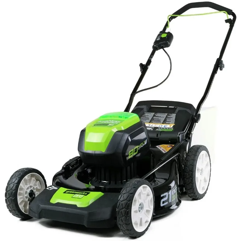 Greenworks 80V 21 borstelloze draadloze (duw) grasmaaier (75+ compatibel gereedschap), 4,0 Ah batterij en 60 minuten snellader inbegrepen