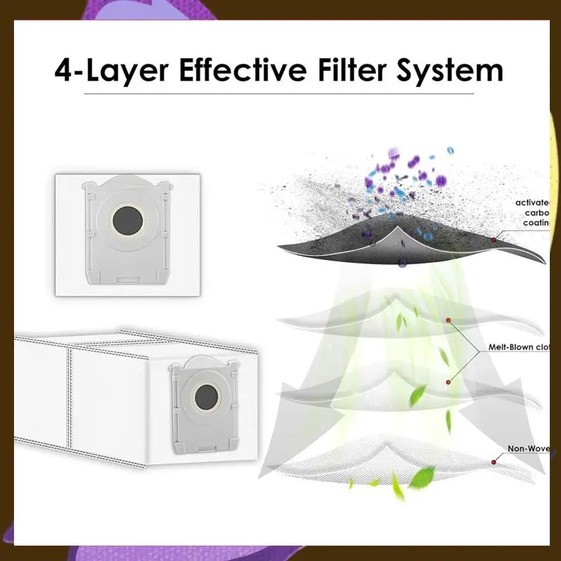 Replacement Dust Bags For ECOVACS DEEBOT X8 PRO OMNI/ T50 MAX PRO Omni/ T50 PRO Omni Robot Vacuum Cleaner-T33C