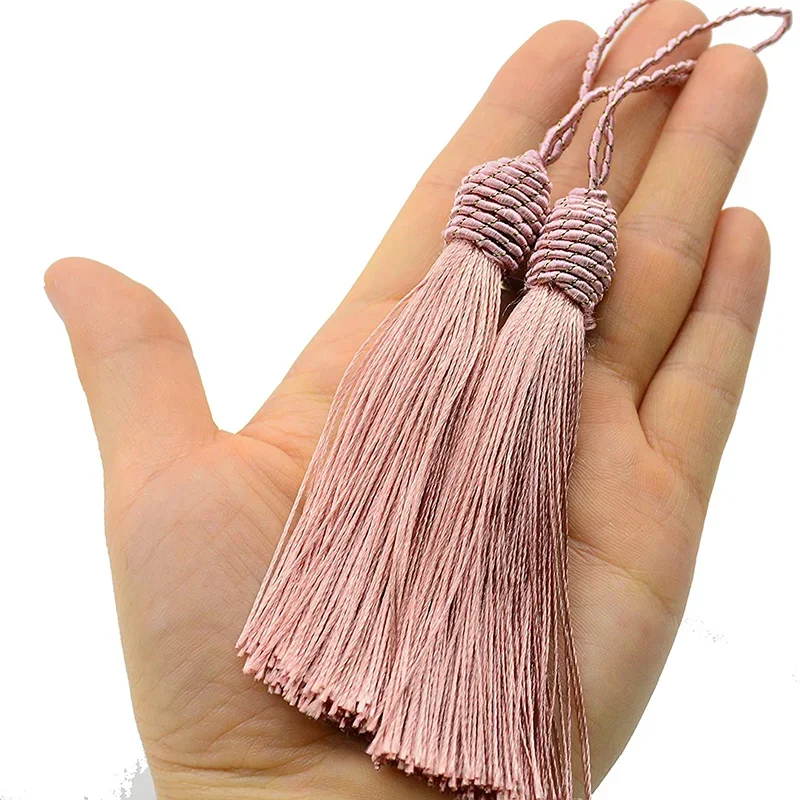 3/6/12Pcs Tassels Silky Floss Tassels 15.5cm/6 Inch Bookmark Tassel with Cord Loop Chinese Knot Tassels DIY Craft Jewelry Making