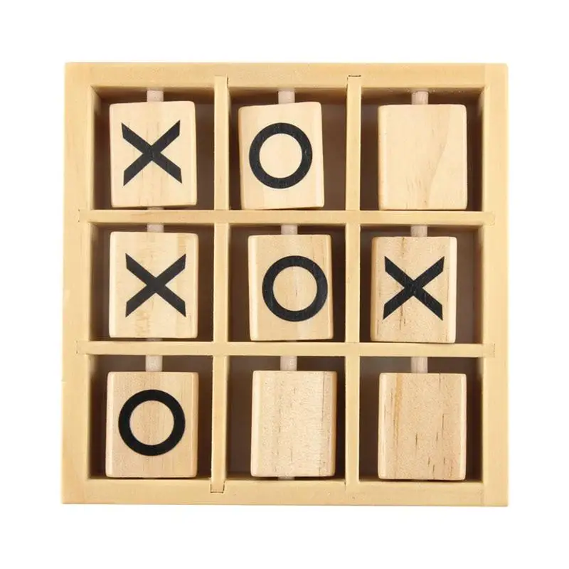 Wooden Tac Toe Games Family Game Wooden Tac Toe Board Party Favors Travel Toys Educational Play for Indoor Outdoor Enjoyment