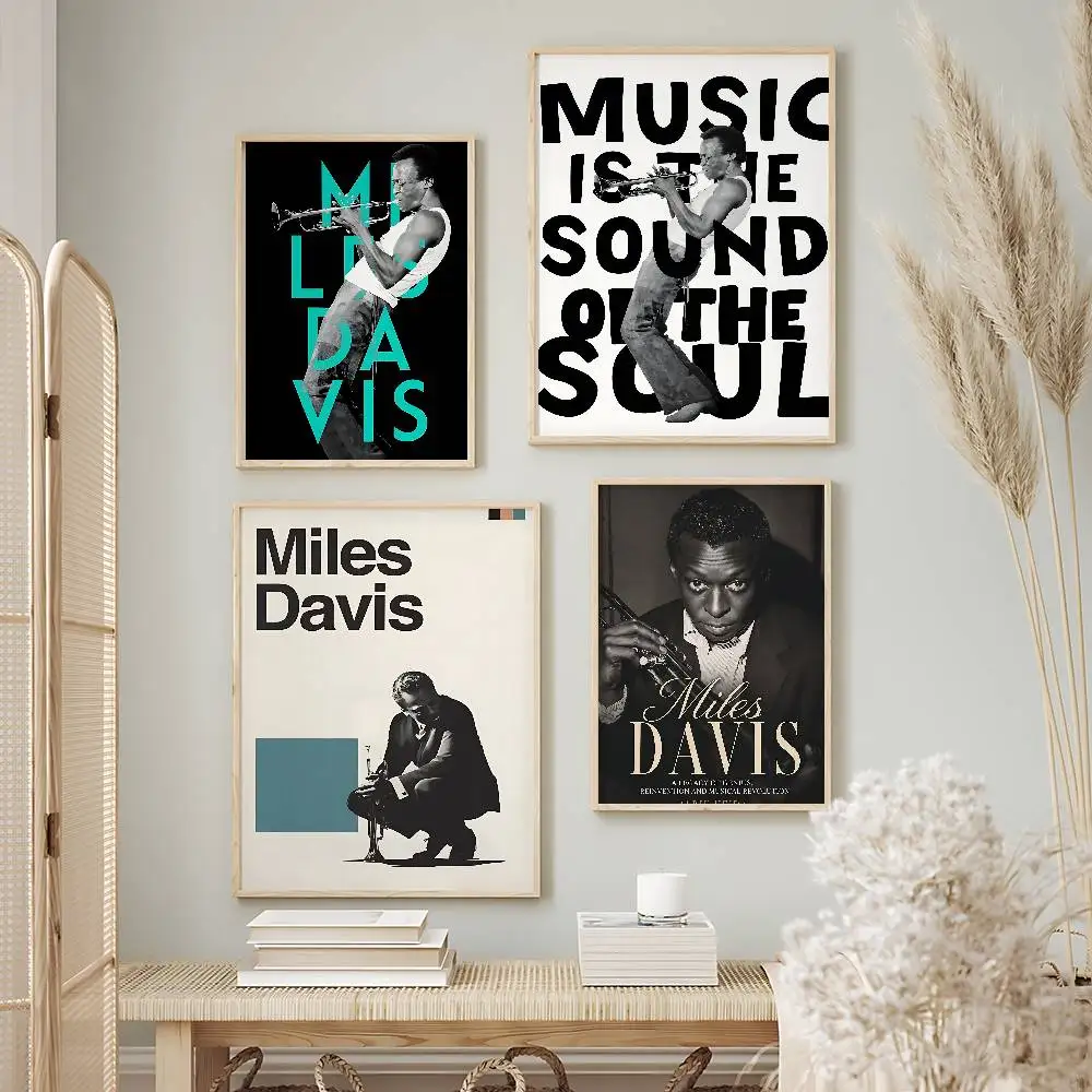 Classic Musician Miles Davis Premium Self-Adhesive No Residue Wall Sticker for Home Office Bar Decor