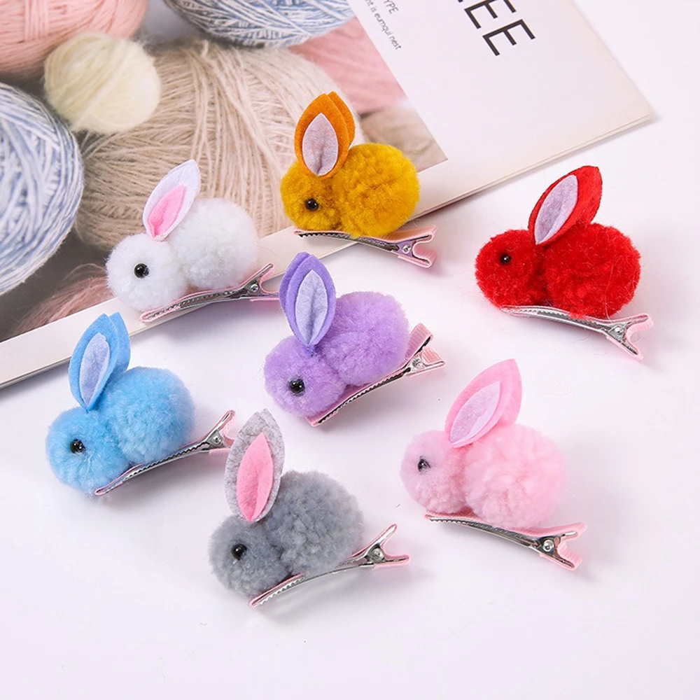 

Cute 3pcs/lot Handmade Rabbit Baby Girl Hair Clips Cartoon Fashion Women Kids Hairpins Headwear Photo Props Accessories