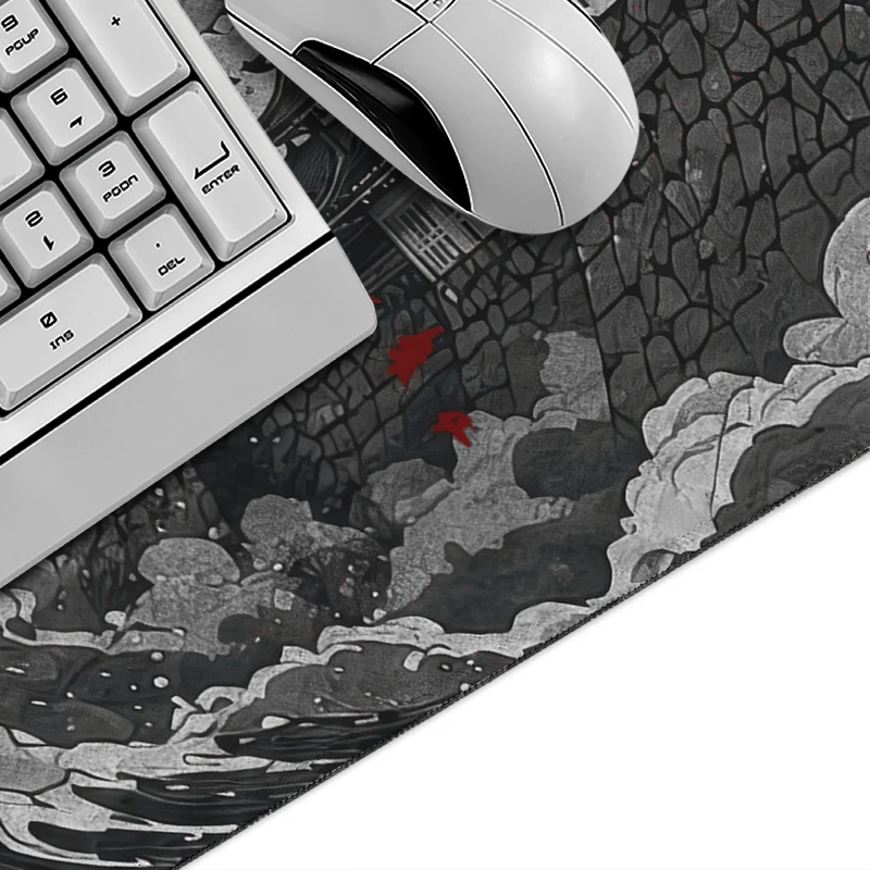 Mouse Pad Gaming Moonlit Black Dragon printon demand Home HD Large Mousepad XXL Playmat Non-Slip Office Soft Carpet Mice Pad