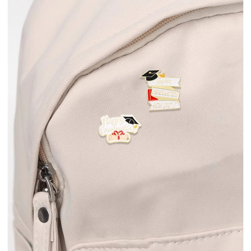 Creative Graduation Season Graduation Cap Shape English Enamel Alloy Brooch Badge Pin For DIY Clothing Bags Hat Accessories