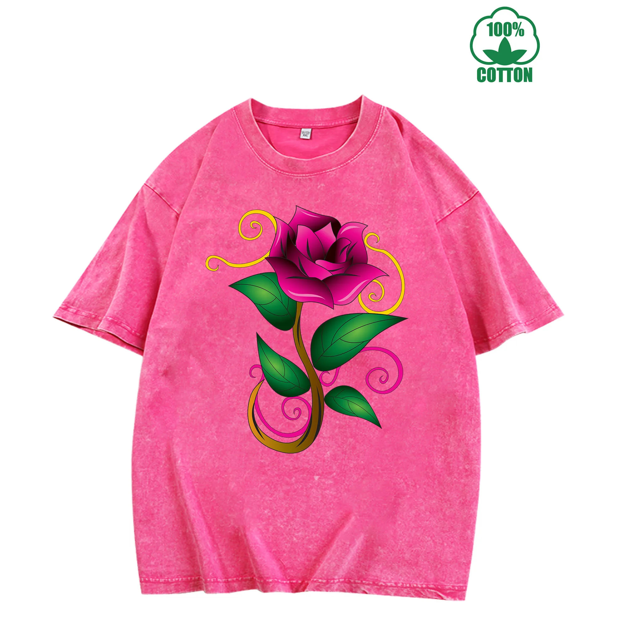 

Винтажная потертая футболка Sacred Rose Free Love, 230 г, 100% хлопок, удобная уличная одежда большого размера, унисекс