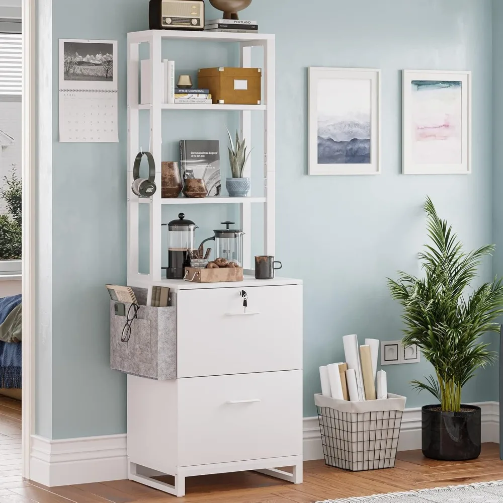 Secure Lockable 2-Drawer File Cabinet for Letter, Legal, and A4 Size Documents - Home Office Storage Solution
