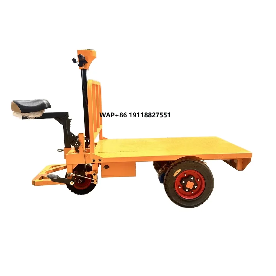Electric Hand Cart with OEM Customization Four-Wheel Push Construction Site Trolley for Shopping Storage with Platform Structure
