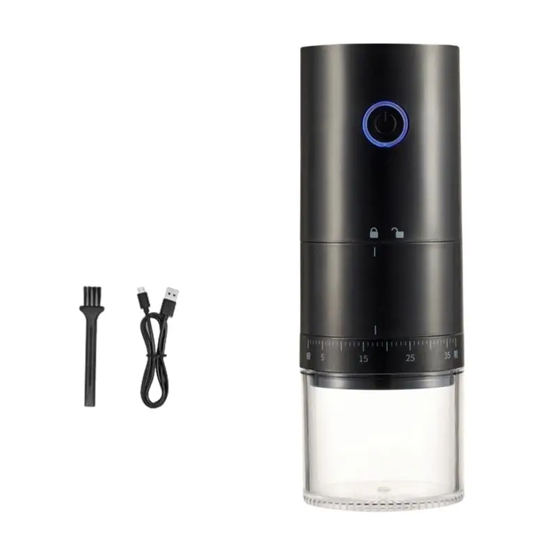 ABUN Portable Electric Burr Coffee for Grinder, 38 Gears Adjustment One-Button for Grinder Machine for Home Office Camping, 25g
