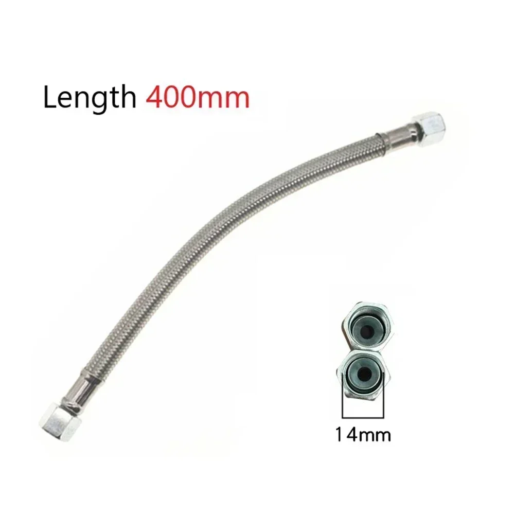 1Pc M16 M19 Stainless Steel Air Compressor Hose Oil-Free Air Pump Connecting Tube Pipe Fitting 14/16/19mm 400mm