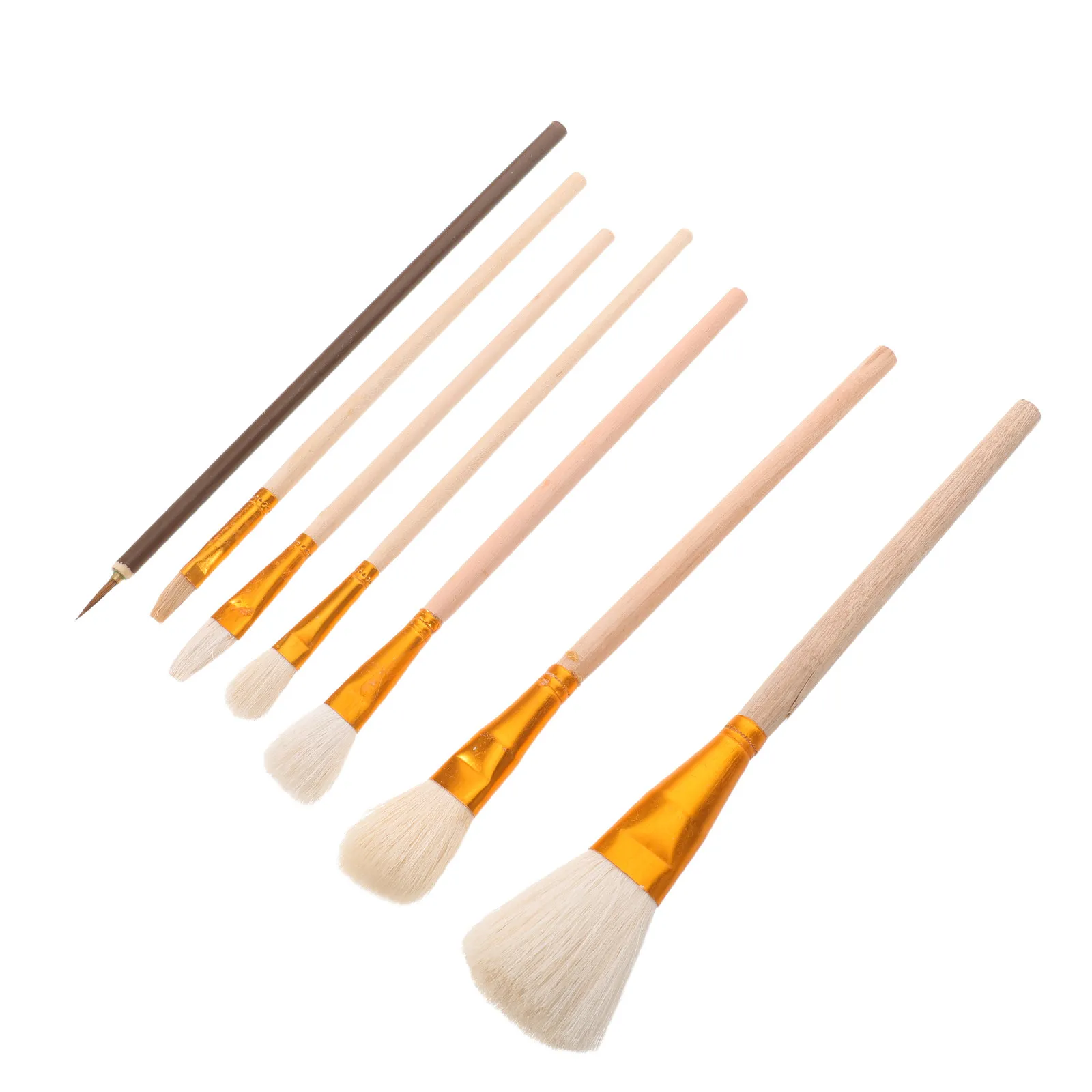 7pcs Pottery Glaze Brushes For Acrylic Ceramic Watercolor Paintbrush Painting Goat Hair Brush Underglaze Paintbrush   7 Sizes