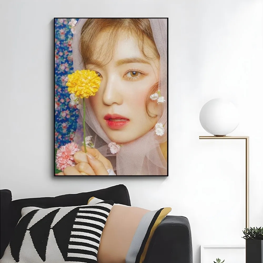 Lukisan dekorasi Poster penyanyi Korea Ju Hyun, stiker dinding samping tempat tidur, dekorasi rumah Mural kafe ruang tamu