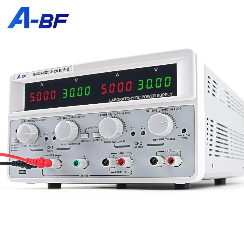 A-BF-Multi Channel Linear DC Power Supply, Laboratório Ajustável, Regulador de Tensão de Três Vias, Banco de Laboratório de Alimentação, 30V, 60V, 3A, 5A