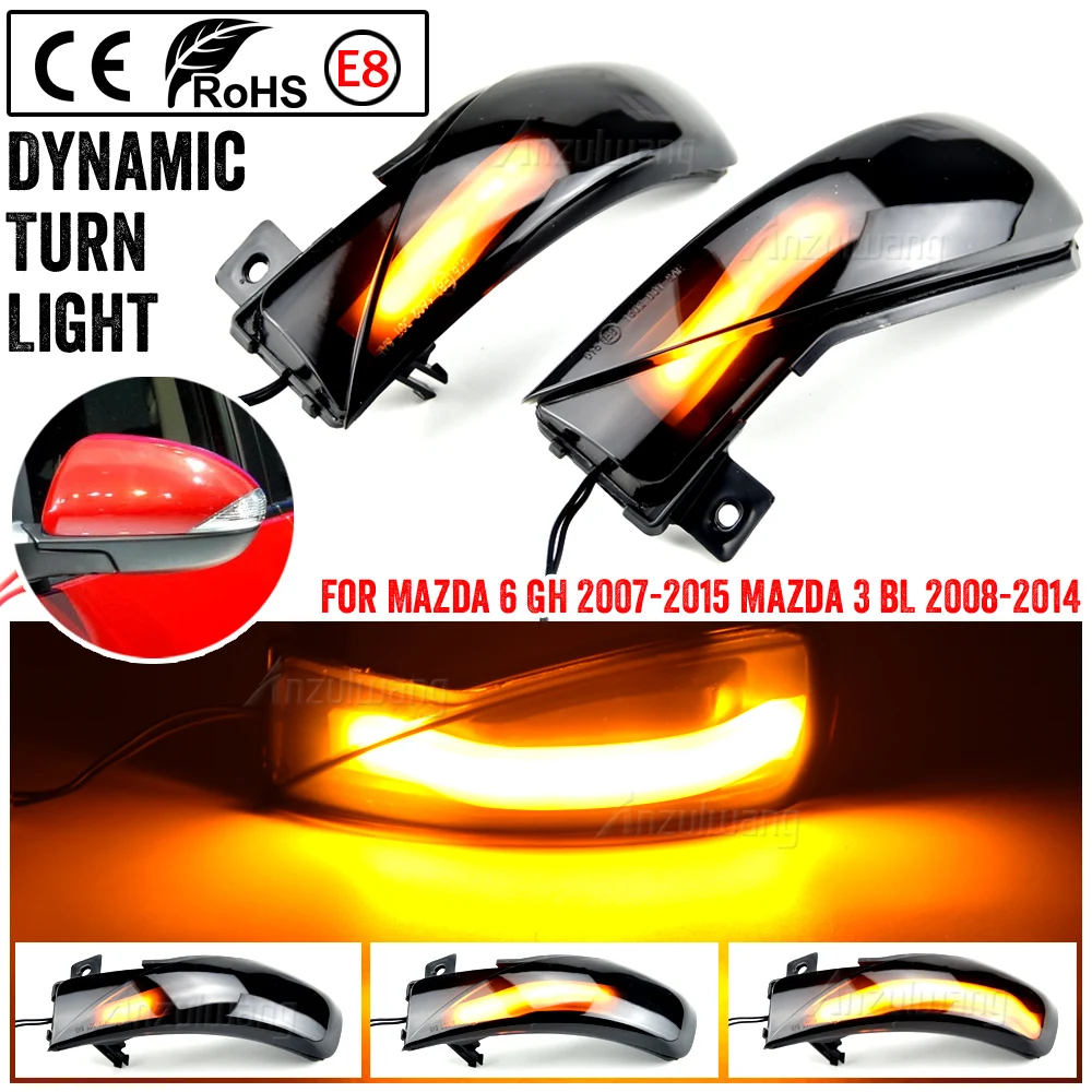 

Rearview Mirror Flowing Lamp LED Dynamic Turn Signal Light For Mazda 3 BL 2008-2014 For Mazda 6 GH 2007-2015 Car Styling