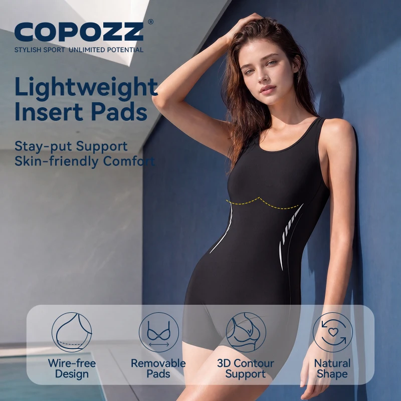 COPOZZ 2026 Женский слитный купальник без рукавов, рашгард, костюм для плавания, женский гидрокостюм для серфинга UPF50+ с подкладкой для груди