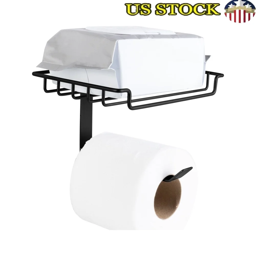 

Диспенсер для салфеток над баком с полкой, держатель для салфеток, держатель для телефона, простая установка, решение для хранения в ванной комнате