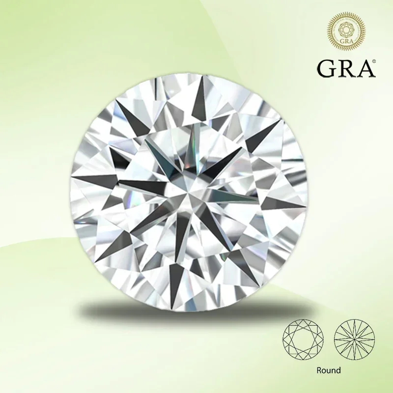 

Moissanite Stone Wholesale Round Cut D Color VVS1 Gemstone Lab Grown Diamond for DIY Ring Necklace Earrings Making Materials