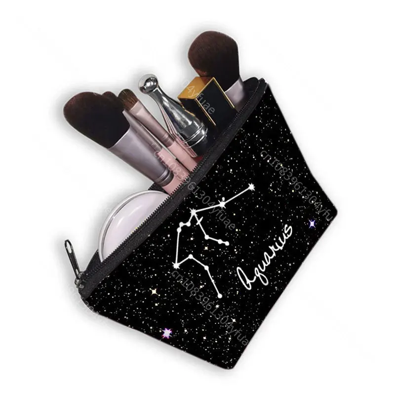 Zwölf Sternbilder Sternzeichen Kosmetik tasche Frauen Schönheit Make-up Taschen Damen Reiß verschluss Beutel Lippenstift Tasche Mädchen Kosmetik Fall