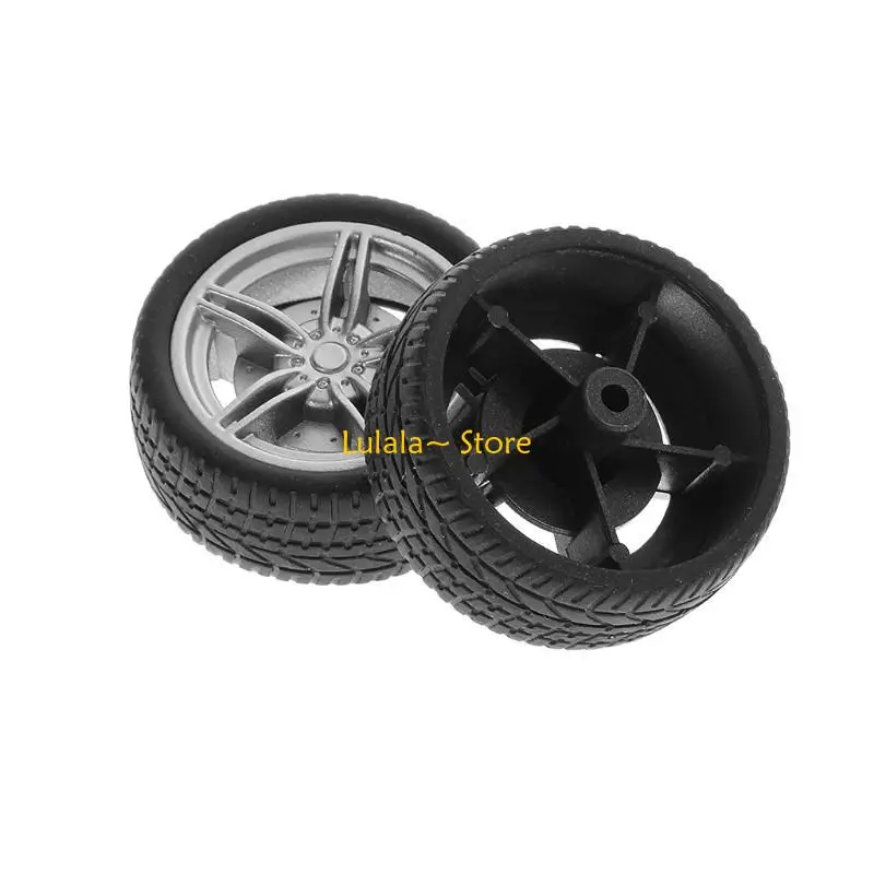 Y4QA 4pcs Simulation Rubber Wheel Tire Wheel Toy Model DIY RC Spare Parts
