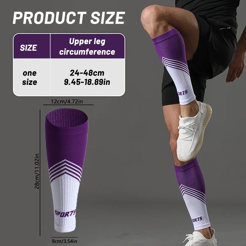 Ultra High Elastic Compression Knitted Calf Sleeves for Football Badminton Running Marathon with Non Slip Muscle Leg Support