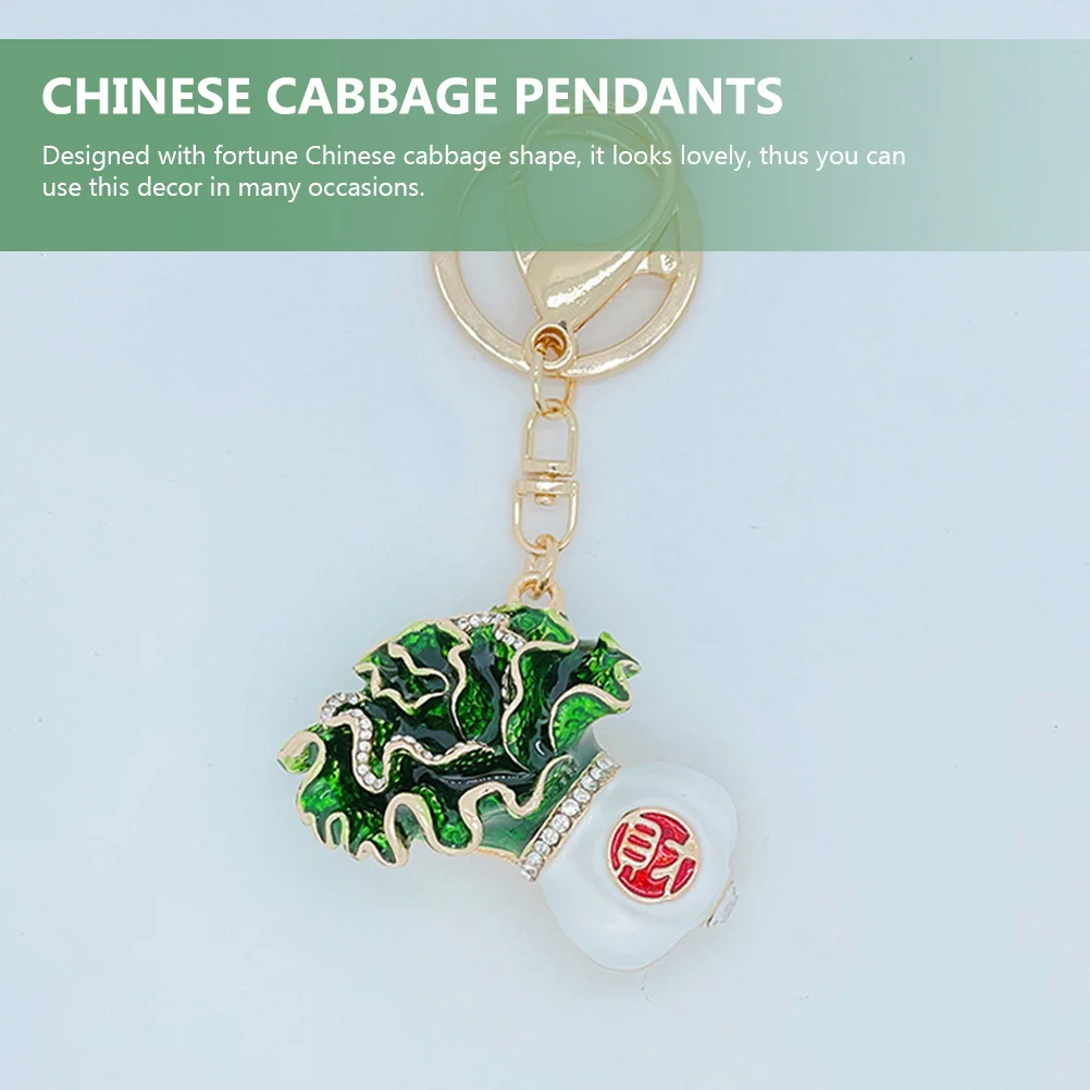 Cabbage Keychain Handbag Hanging Decor Vegetable Ornament Chinese Pendants of The Lid