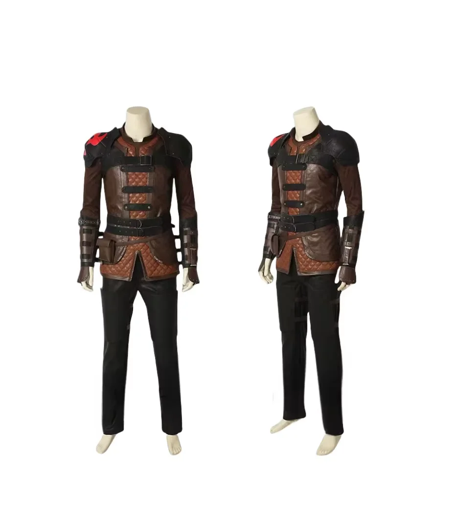 The Hidden World Hiccup Haddock Cosplay Costume For Halloween Carnival Men Hero Dragon Trainer Role Play Leather Game Suit