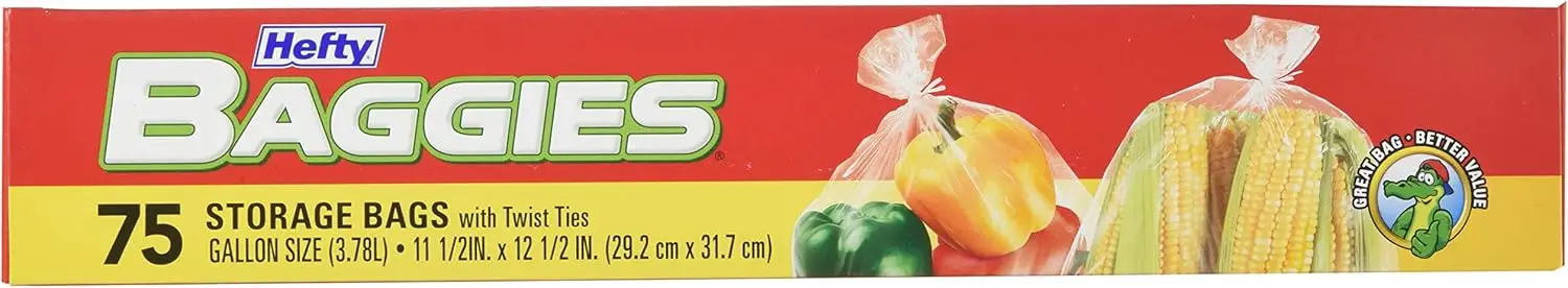 

Large Gallon Food Storage Bags with Twist Ties, 675 Total Count, Durable & Leak-Proof