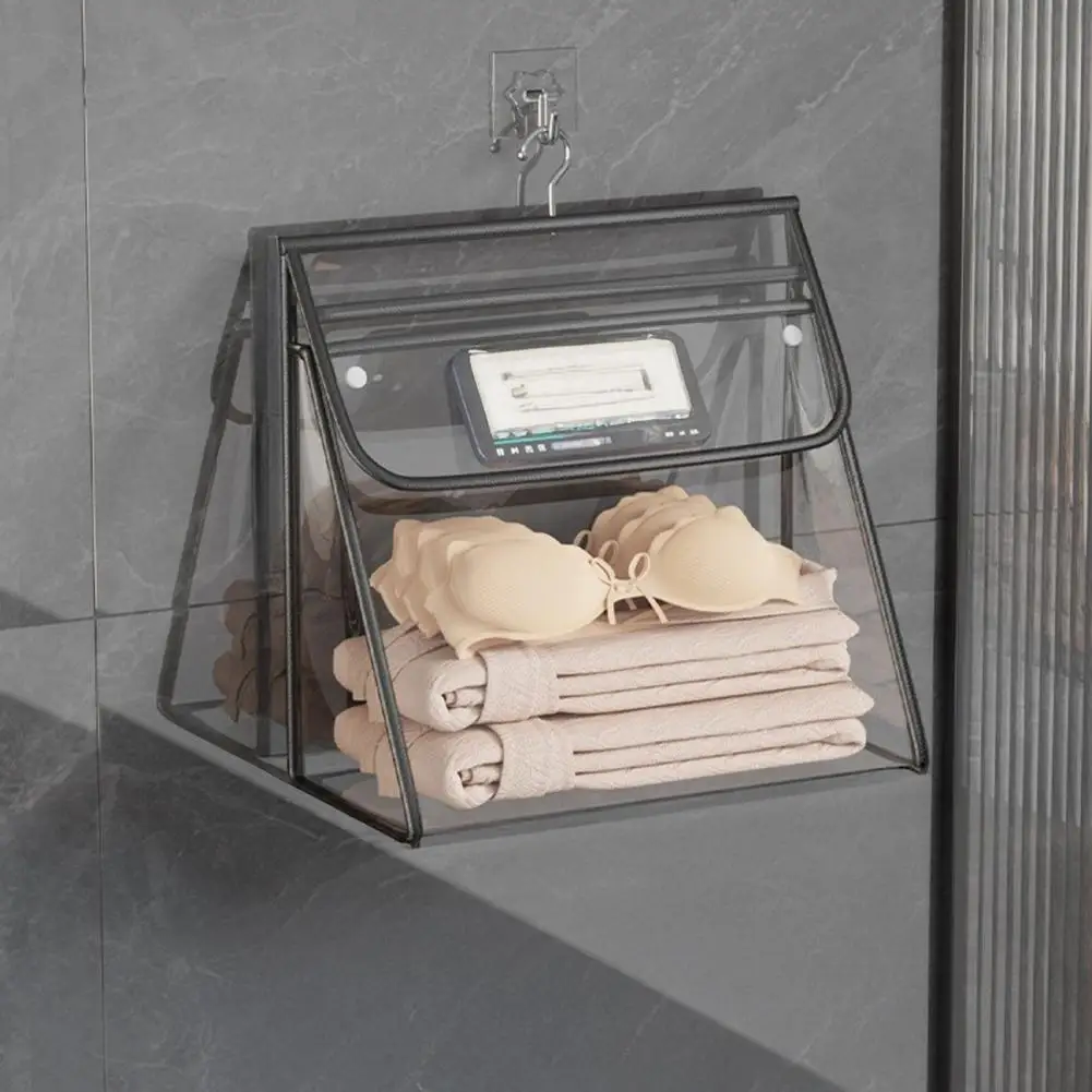 

Waterproof Hanging Bag Capacity Dual Layer Bathroom Hanging Bag with Waterproof Transparent Design for Clothing Cosmetic Storage