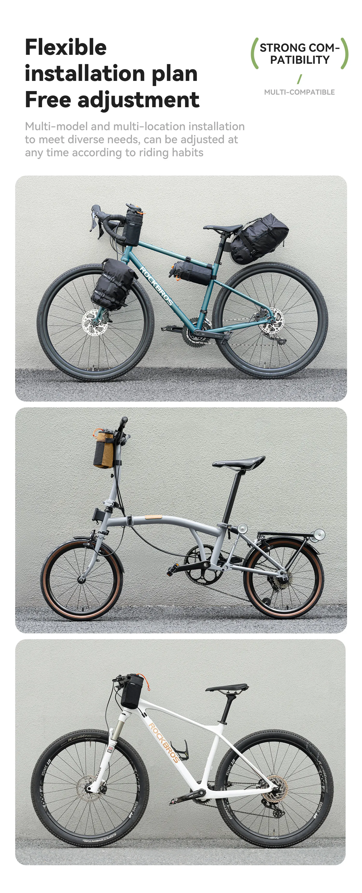 Qunature 2er-Set Fahrradlenker-Flaschentasche MTB/RB Vorderrahmentasche Isolierte Kühltasche Faltbare Fahrradlenkertasche Umhängetasche – Detail 7