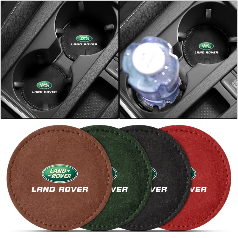 1 Peça Protetor de Porta-Copos para Carro em Couro PU Antiderrapante para Land Rover Discovery 3 4 R4 LR2 Range Rover Evoque Sport
