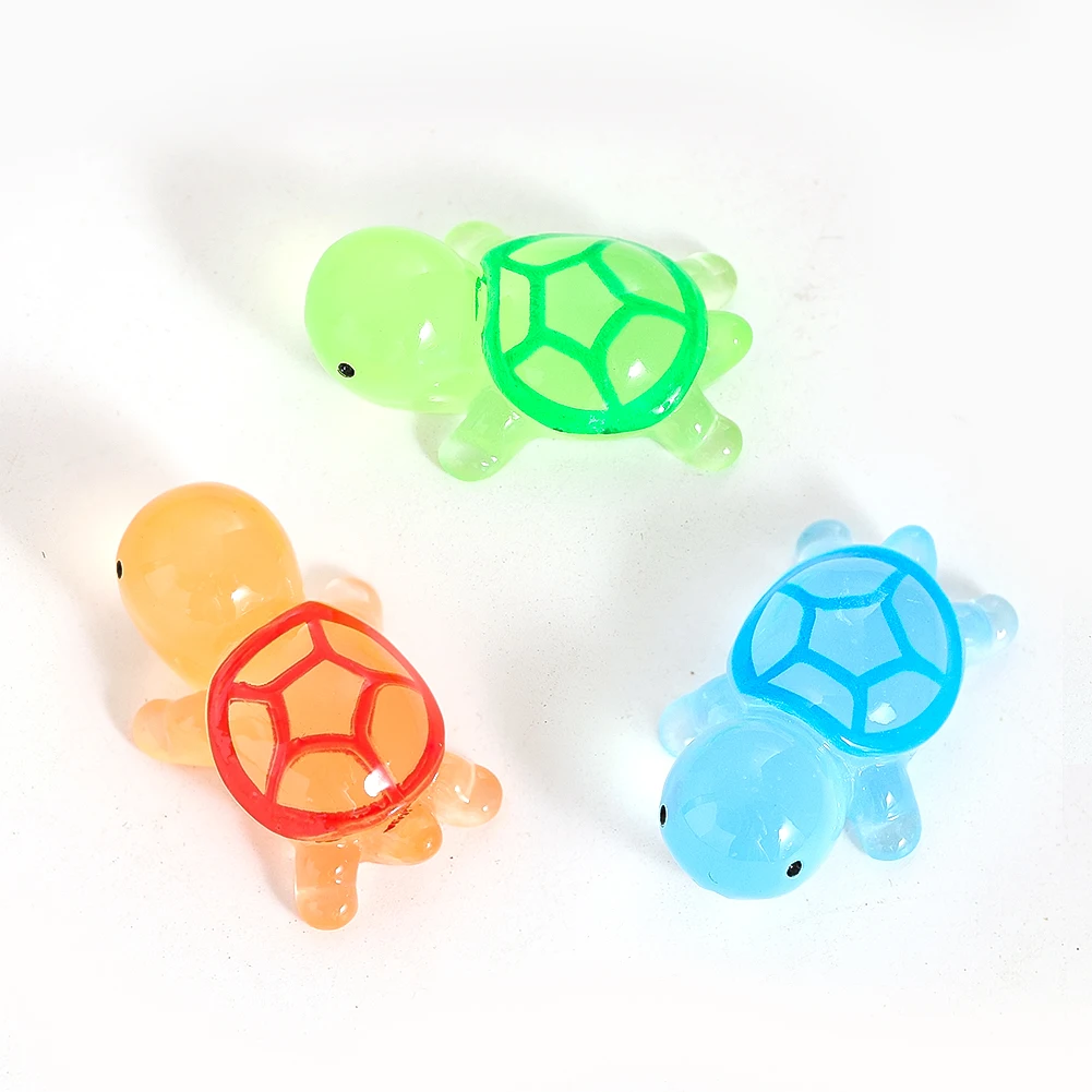 1Pcs Cute Mini Turtle Ornament Cartoon Animal Resin Statue Children's Toys Gift Aquarium Fish Tank Miniature Desktop Decor