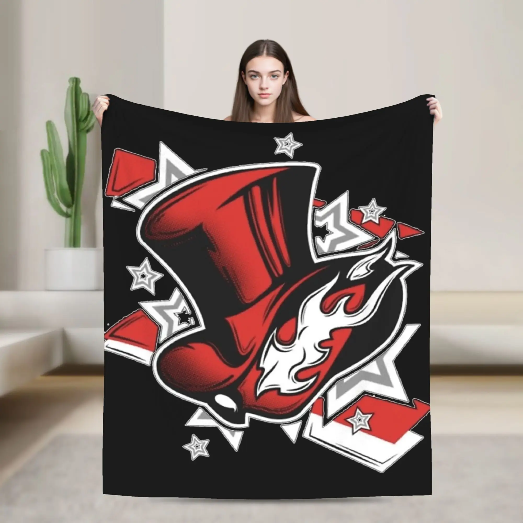 Persona 5 Royal The Phantom Thieves Logo Blankets Flannel  Ultra-Soft Throw Blanket for Bed Bedspread