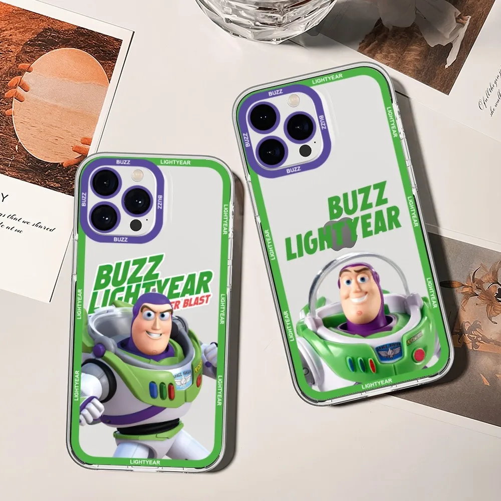 MINISO Disney Buzz Lightyear Phone Case For Xiaomi Redmi Note 7 8 9 10 11 Pro Max Transparent Border Shell