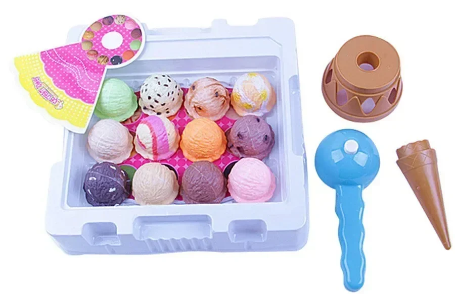 [Funny] DIY Ice Cream Tower balance game baby kids Pretend Play Plastic Kitchen Toy dessert food baby play house toys kids gift