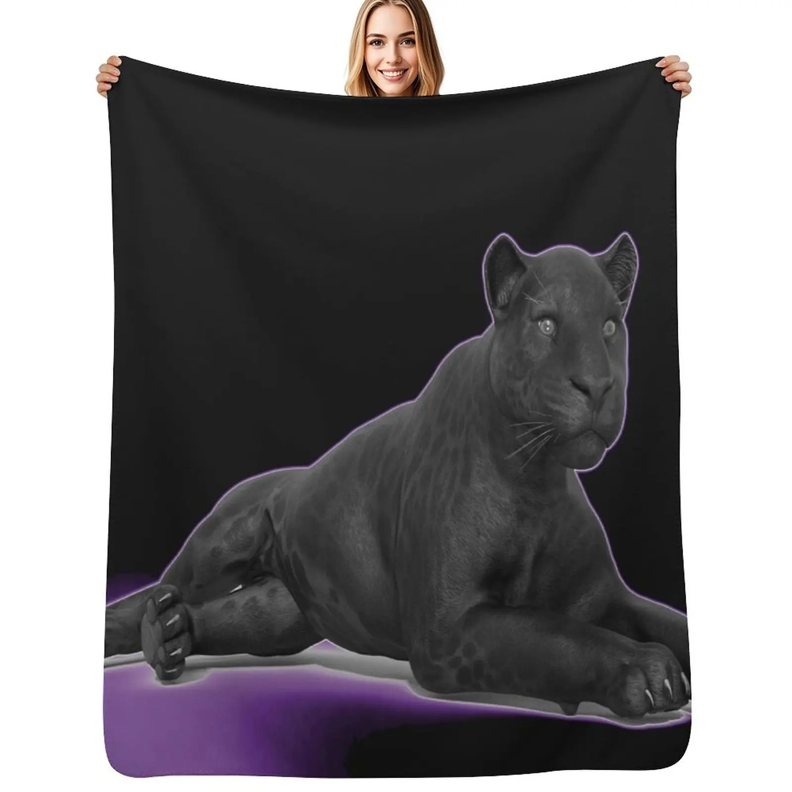 Panther At Rest Throw Blanket Cozy Napping Blanket Gift for Mom Dad