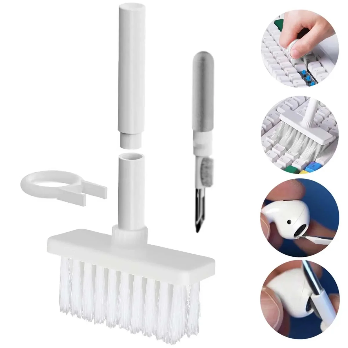 

5-in-1 Keyboard Cleaning Brush Computer Earphone Cleaning Tools Cleaner Keycap Puller Kit for PC Airpods Brush Corner Gap Duster