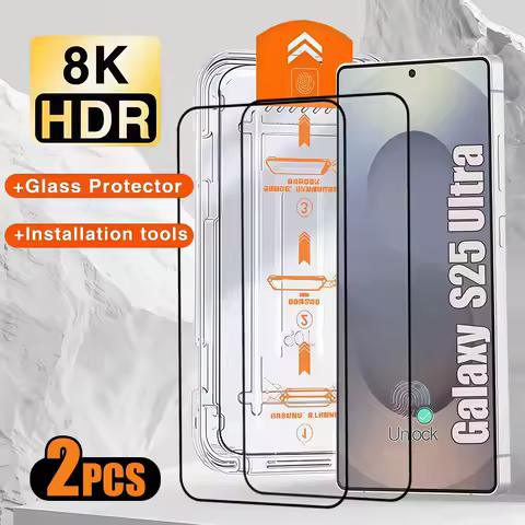 2Pcs For Samsung Galaxy S25 S24 Ultar S23 S22 S21 Plus Dust Free Easy Installation HD Screen Protector Phone Glass