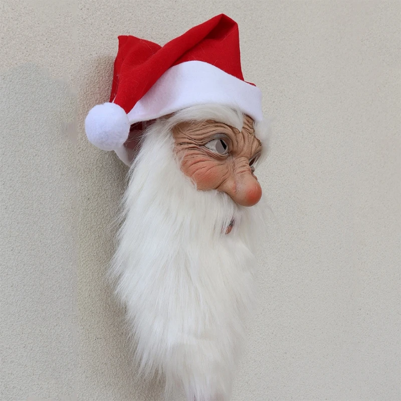 Santa Latex Mask Realistic Full Face Mask Fancy Costume New Years Xmas Supplies