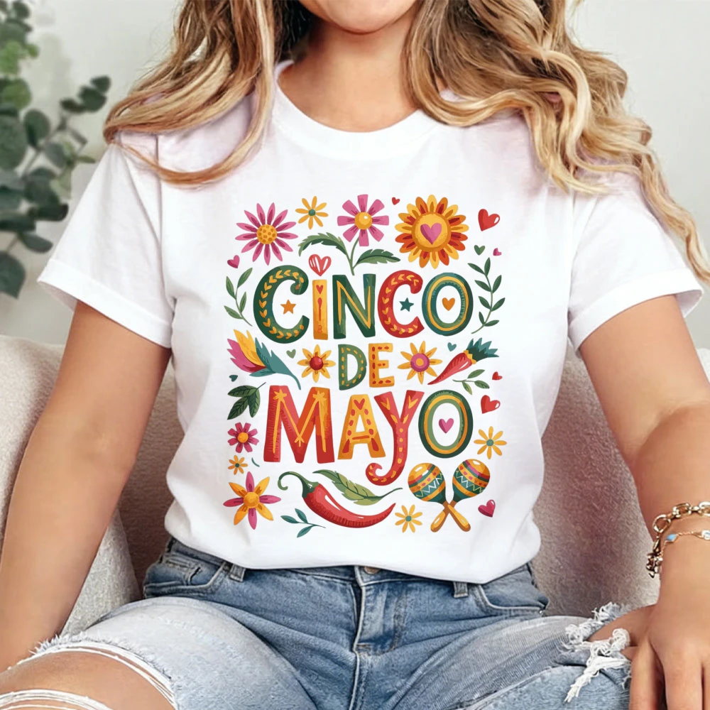 Cinco De Mayo Shirt Mexican Shirt Fiesta Tops Mexican  Let's Fiesta Clohtes Fiesta Squad Cinco De Mayo Casual Tops