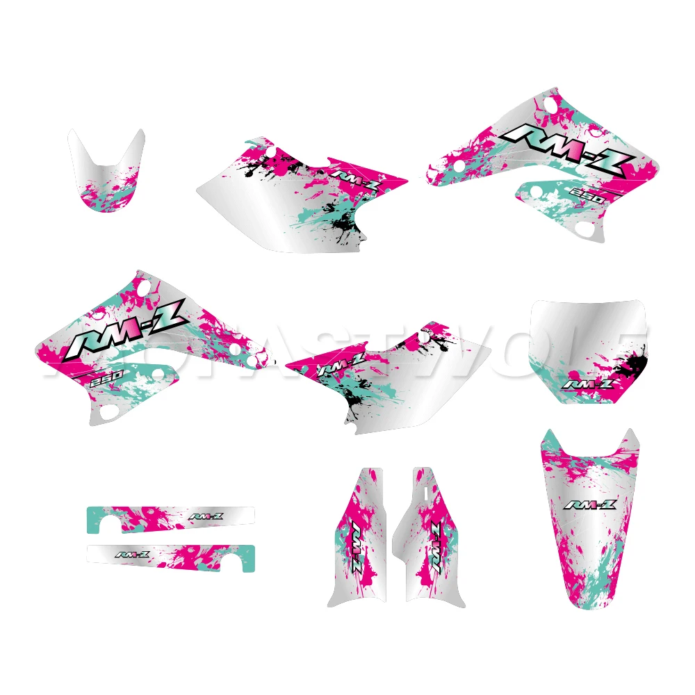 

Fit for SUZUKI RMZ250 RMZ 250 2004 2005 2006 Deco Graphics Kit Motocross Backgrounds Decals Stickers